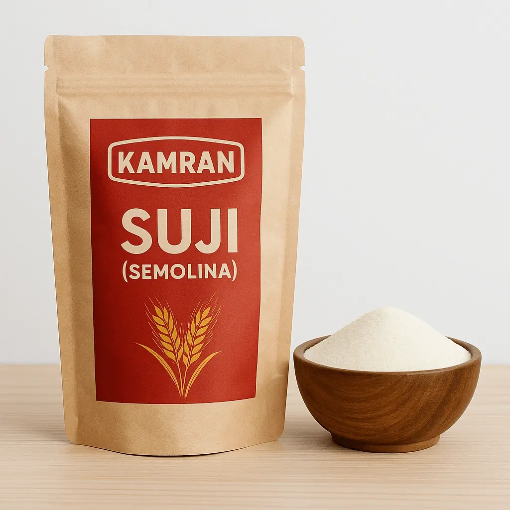 Suji (Semolina) Kamran Flour Mills, flour manufacturer Pakistan, LalaMusa flour mill, premium wheat flour, chakki atta, suji, fine flour, Pakistani wheat products, established 1968