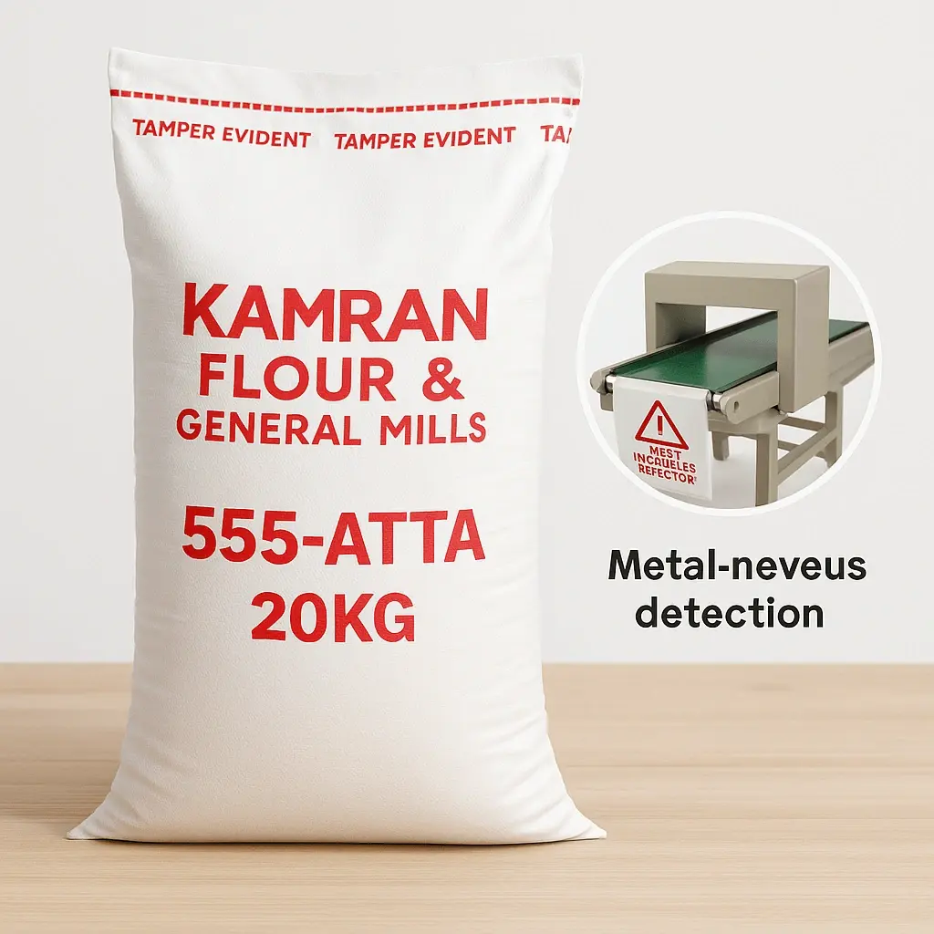 Kamran quality control, ISO 22000 flour mill, HACCP Pakistan flour, wheat testing lab, traceable flour production